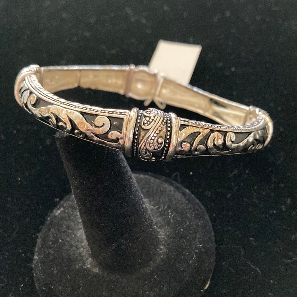 Silver and Black with Stretchy band